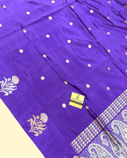 Pure Raw Mango Handloom Silk - Kadhua Motifs Sona Rupa Banarasi Saree