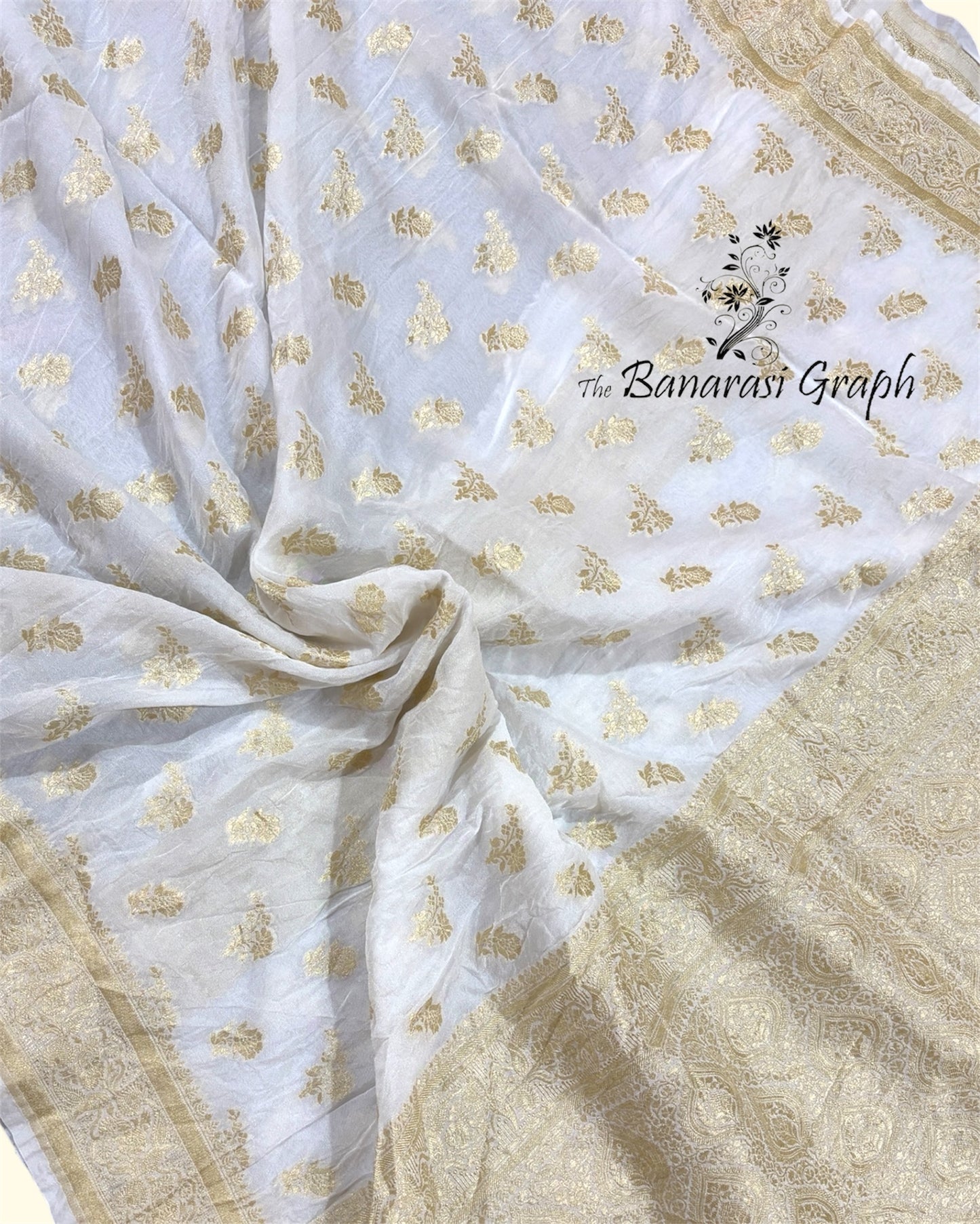 Pure Khaddi Chiffon Georgette - Neem Zari Banarasi Saree
