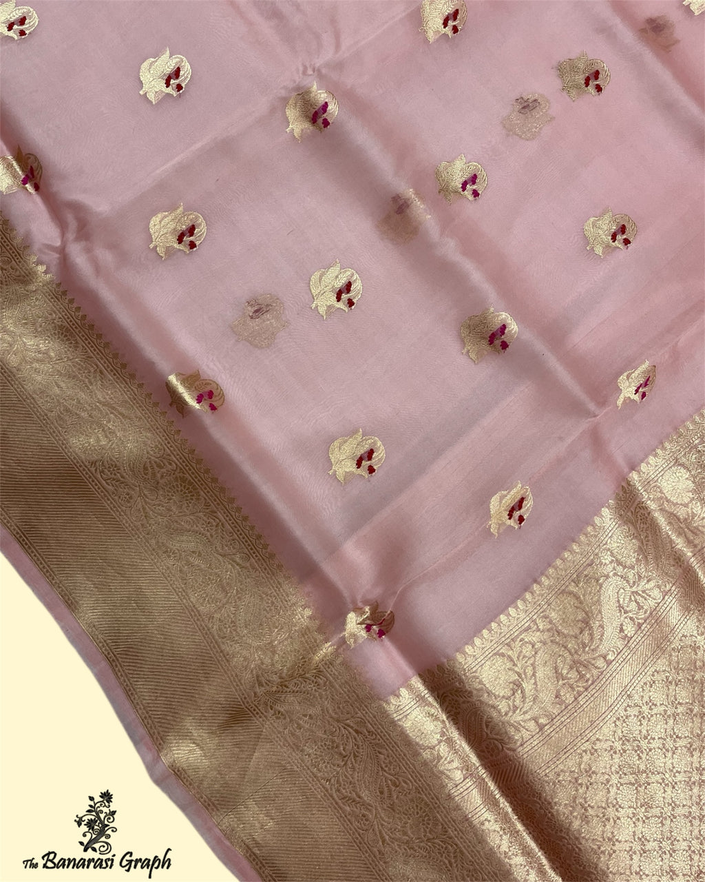 Pure Kora Handloom Silk - Kadhua Motifs with Meenakari Banarasi Saree