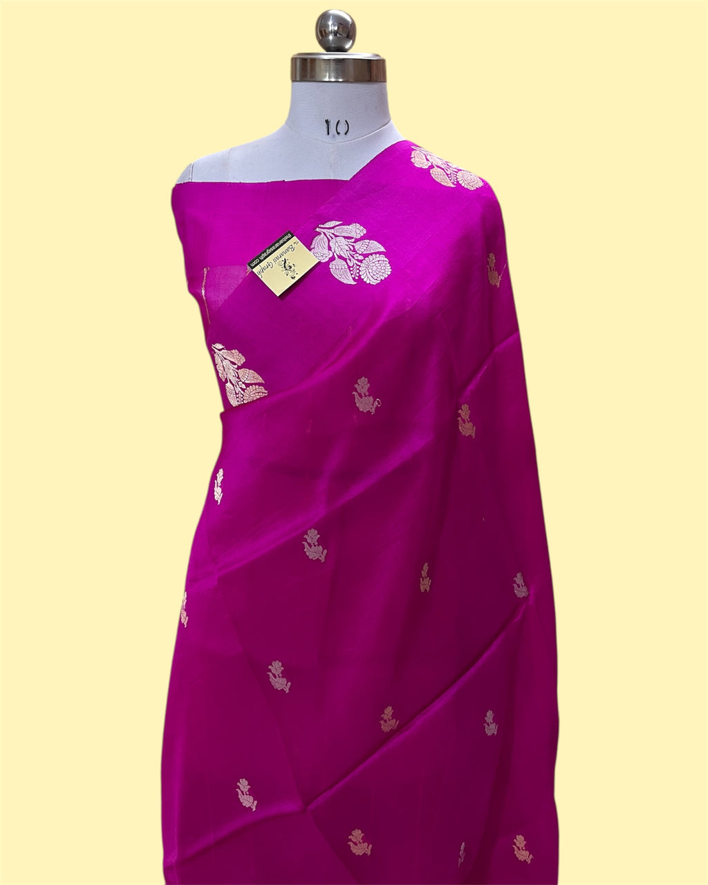 Pure Kora Handloom Silk - Kadhua Motifs Sona Rupa Banarasi Saree