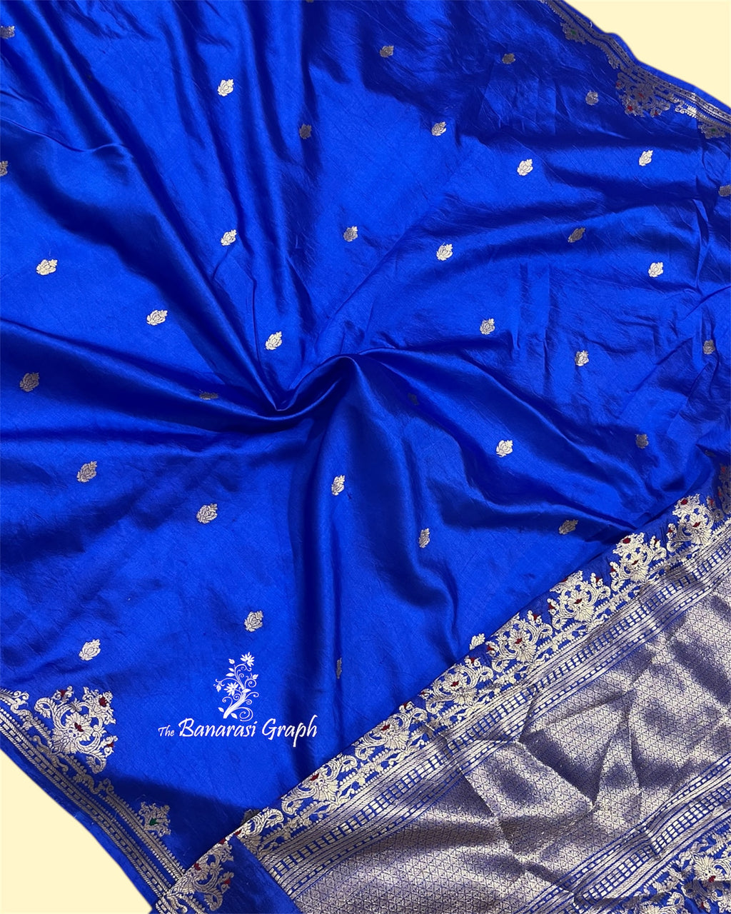 Pure Raw Mango Handloom Silk - Kadhua Motifs with Meenakari Banarasi Saree