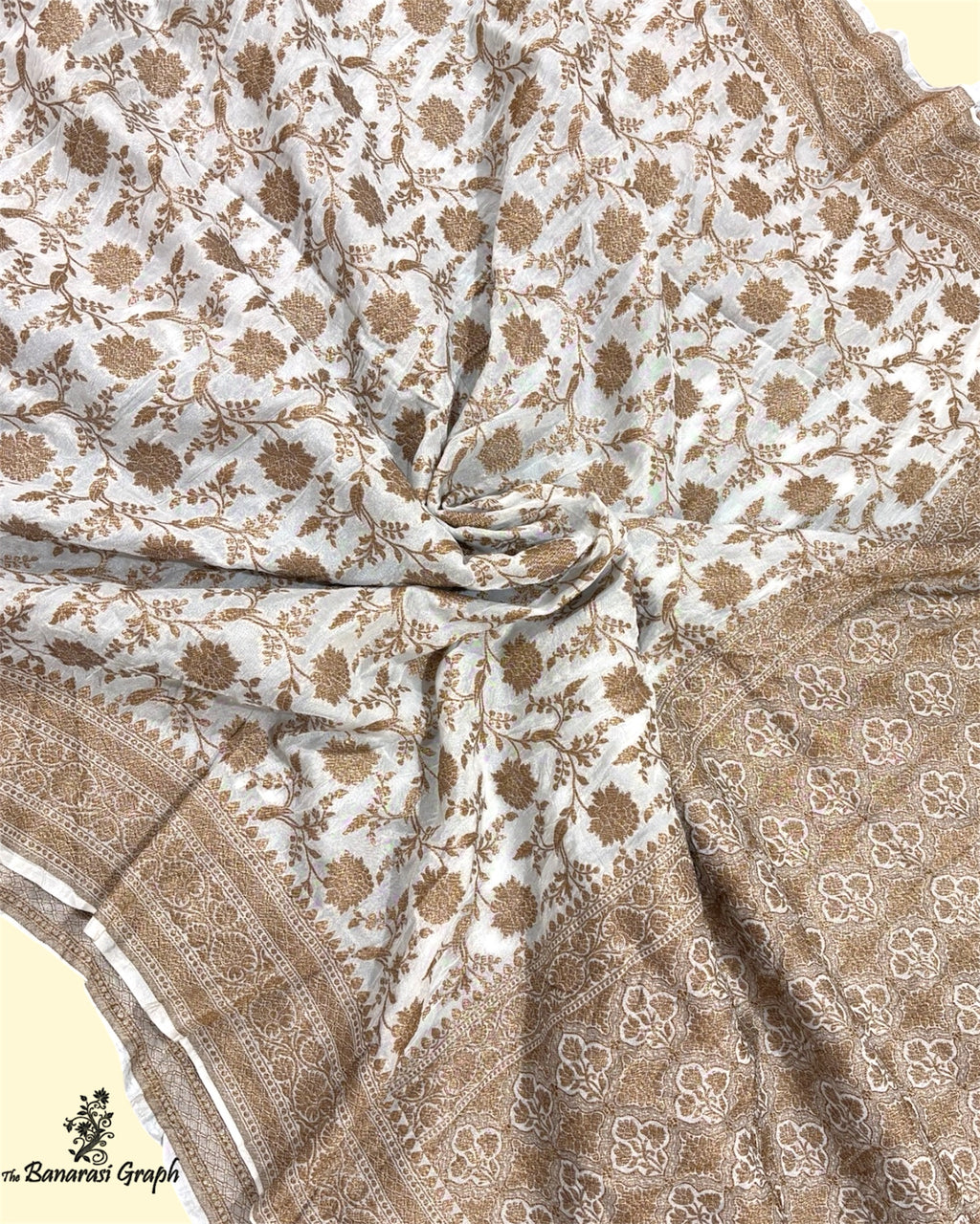 Pure Chiffon Georgette - Antique Zari All Over Jaal Work Banarasi Saree