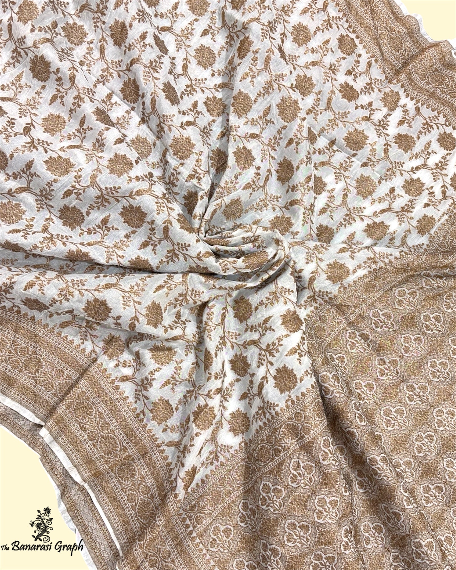 Pure Chiffon Georgette - Antique Zari All Over Jaal Work Banarasi Saree
