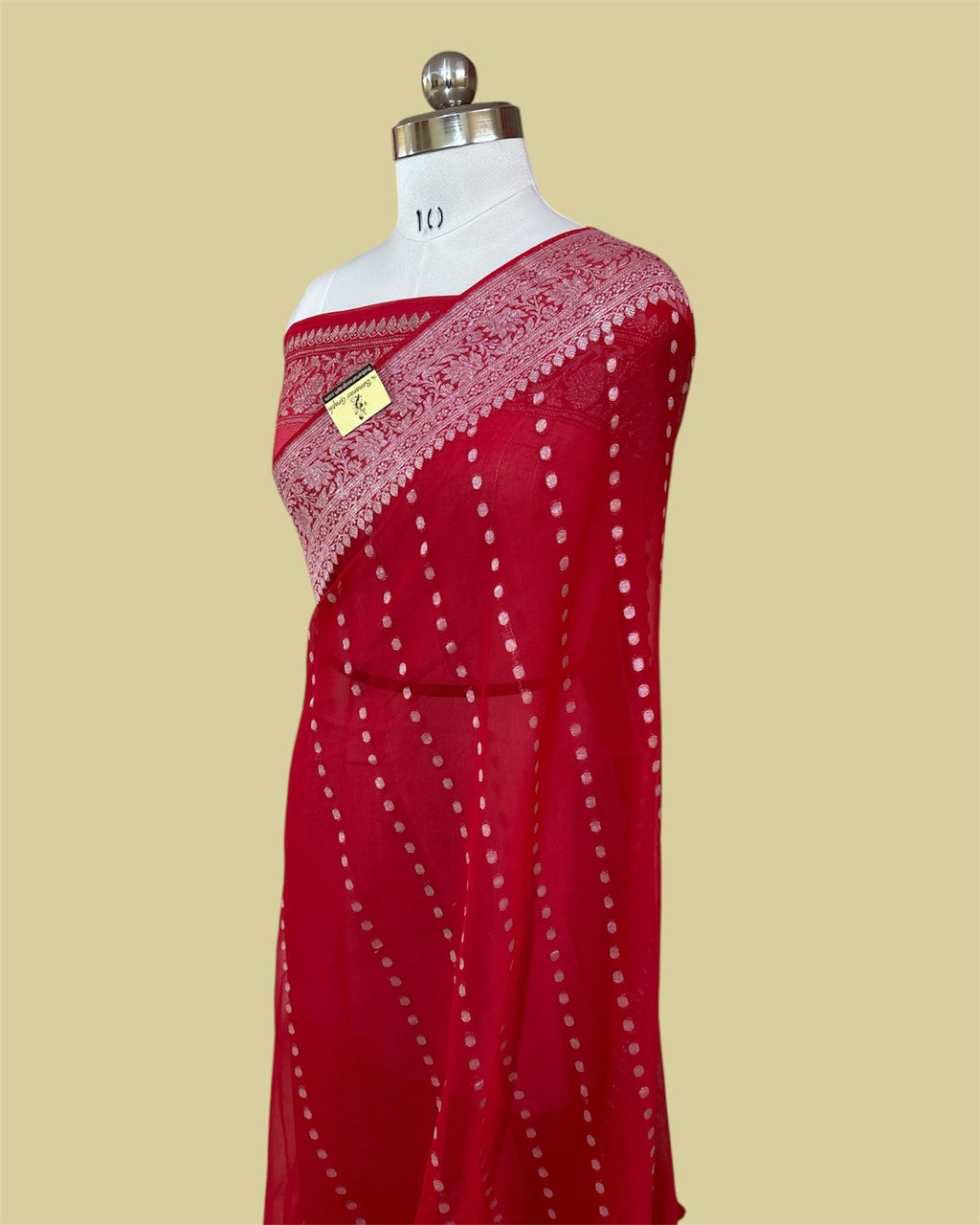 Khaddi Georgette Silver Zari - Pure Banarasi saree