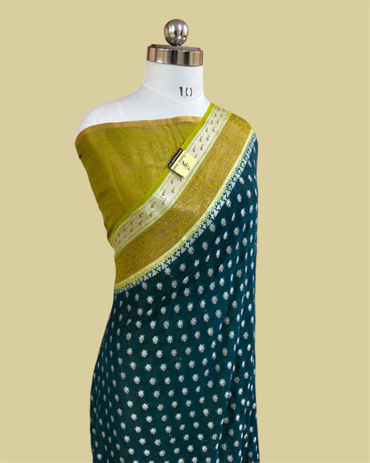 Pure khaddi Chiffon Reshmi Zari - Banarasi Saree