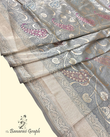 Pure Katan Handloom Silk - All over Jaal Work with Meenakari Banarasi Saree