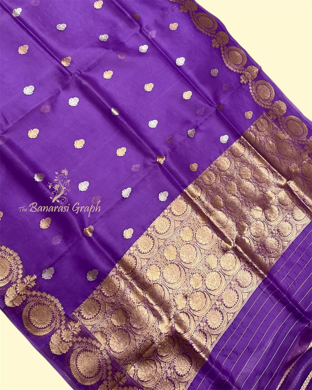 Pure Kora Handloom Silk - Kadhua Motifs Sona Rupa Banarasi Saree