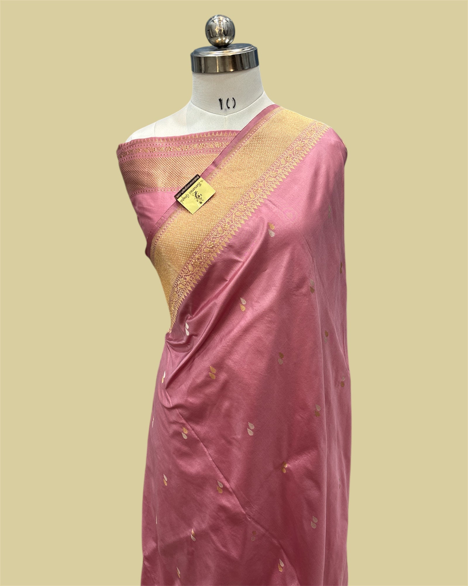 Pink Pure Katan Handloom Silk Kadhua Motifs with Meenakari - Banarasi Saree