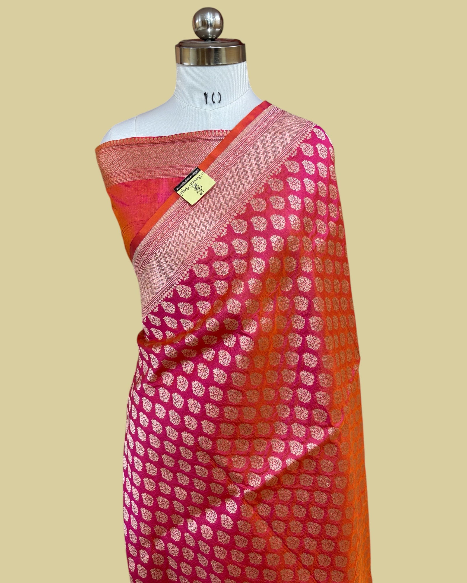 Pink Pure Katan Handloom Silk - All Over Booti Work Banarasi Saree