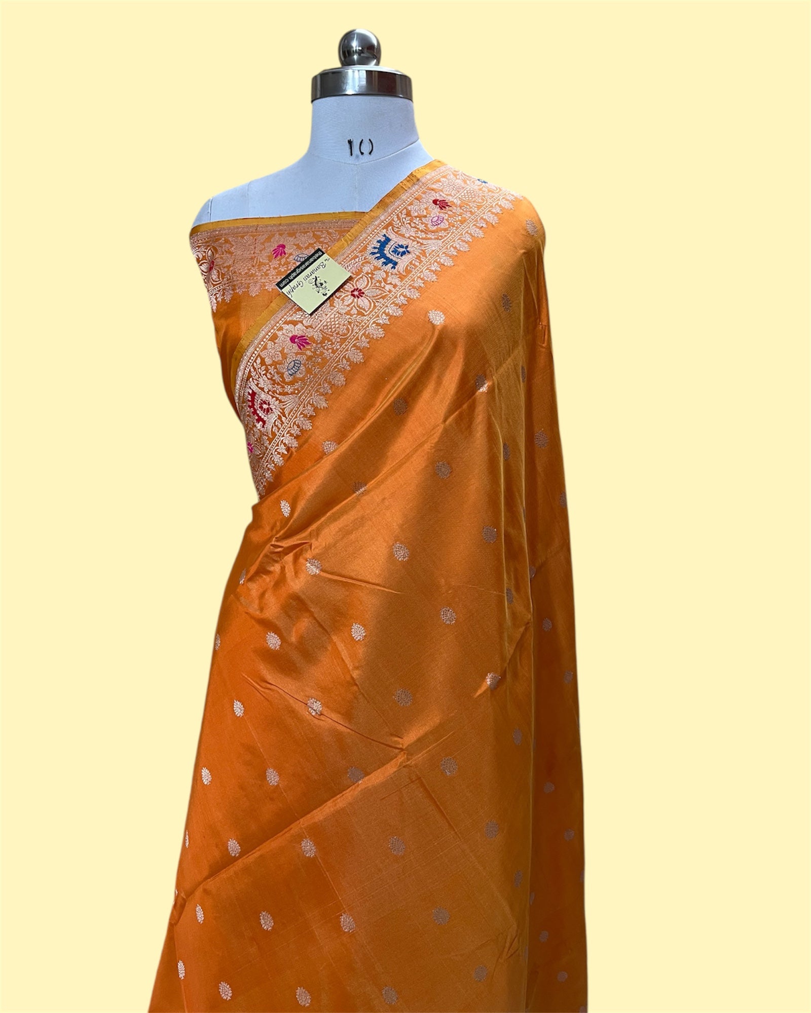Pure Katan Handloom Silk - Kadhua Motifs with Meenakari Banarasi Saree