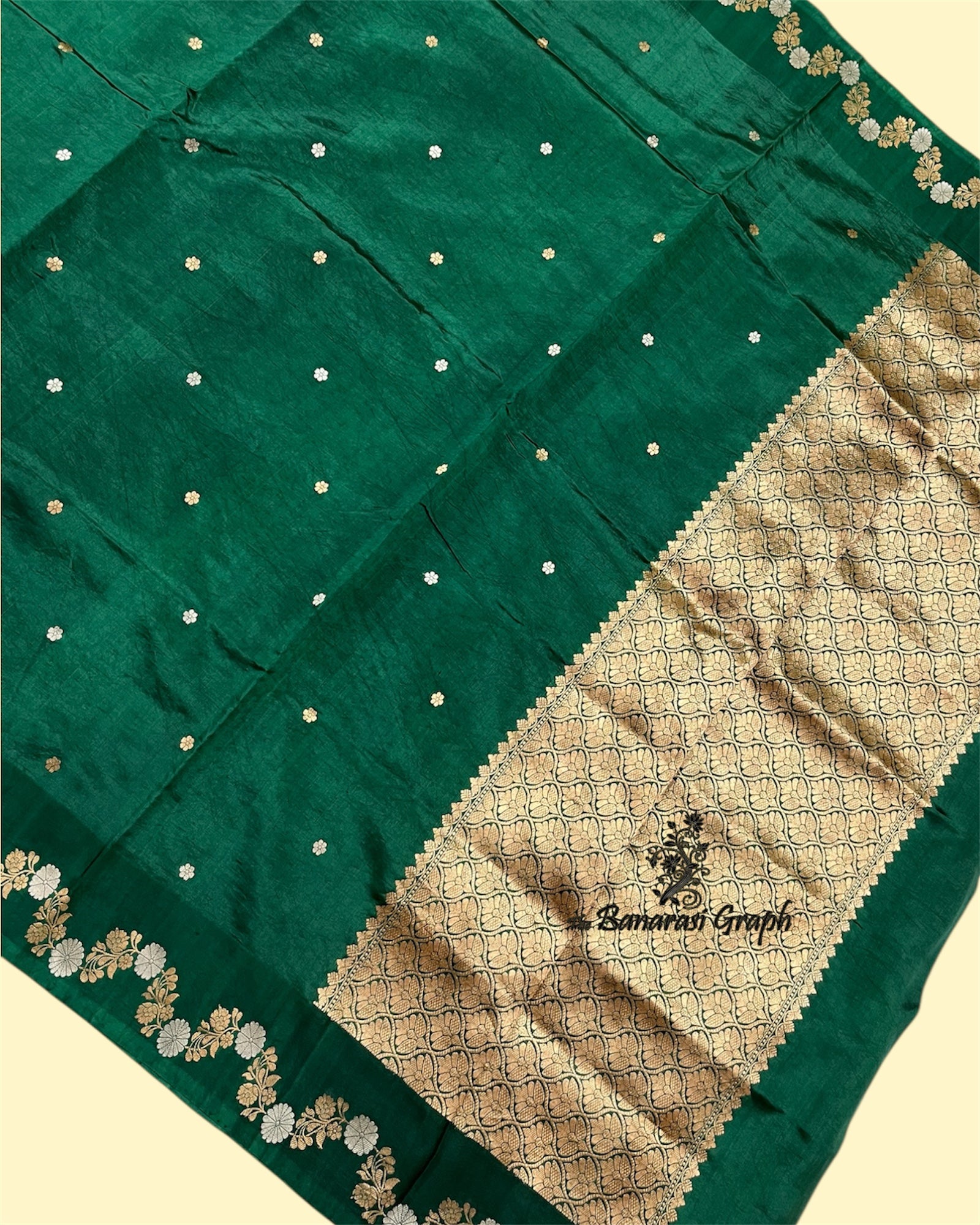 Pure Raw Mango Handloom Silk - Kadhua Motifs Banarasi Saree