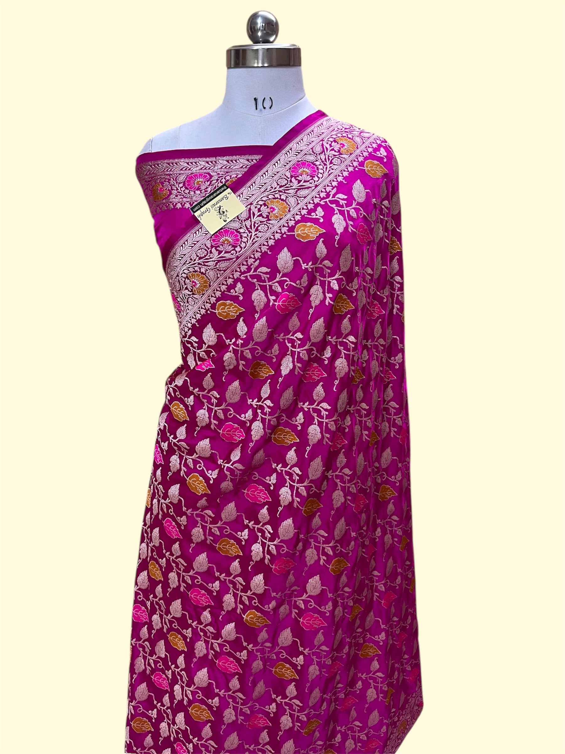 Premium Mashru Silk - All Over Jaal Work with Meenakari Banarasi Saree