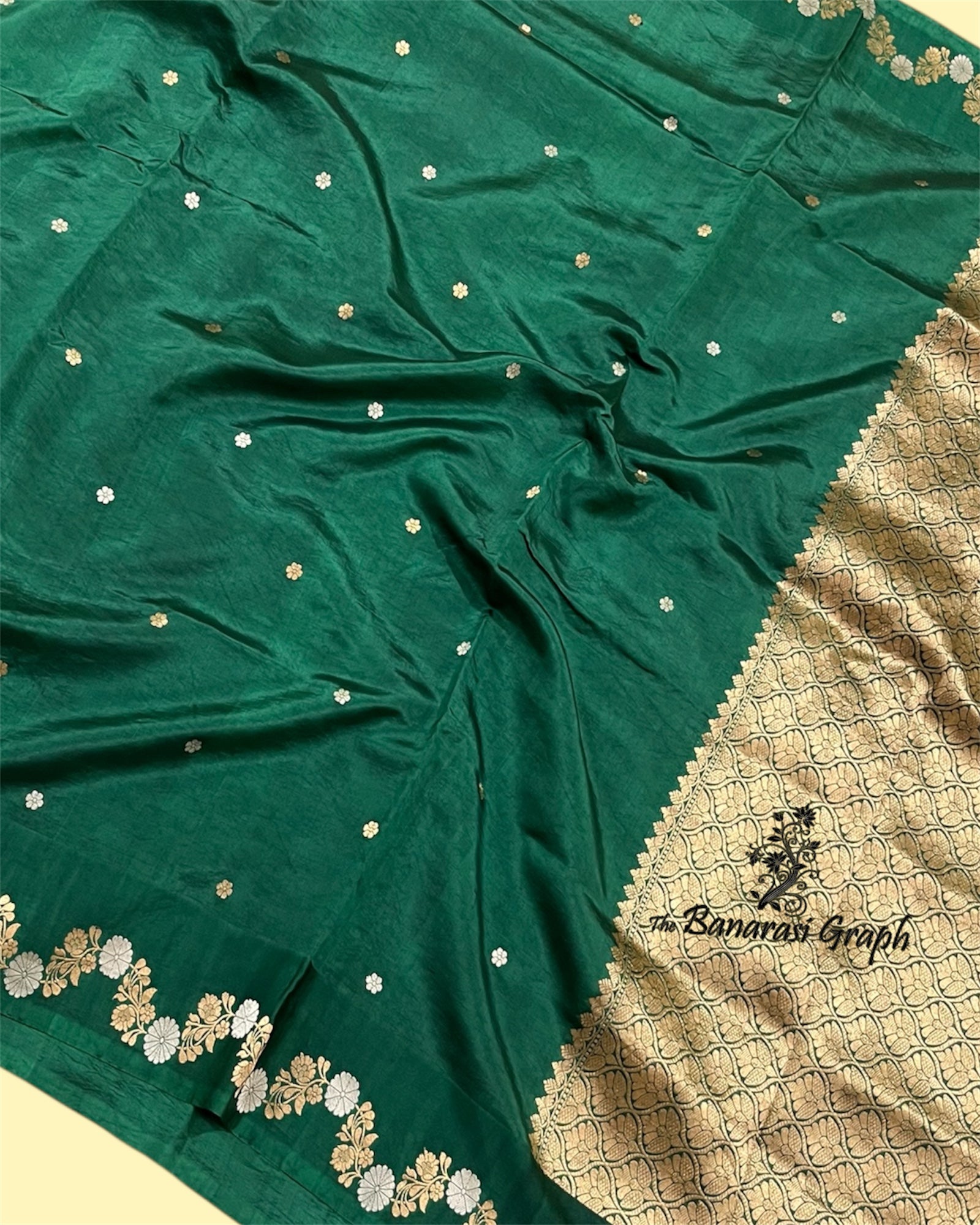 Pure Raw Mango Handloom Silk - Kadhua Motifs Banarasi Saree