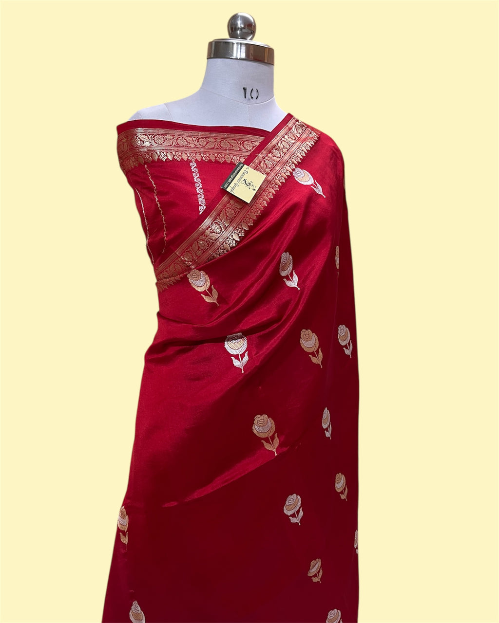 Pure Raw Mango Handloom Silk - Kadhua Motifs Sona Rupa Banarasi Saree