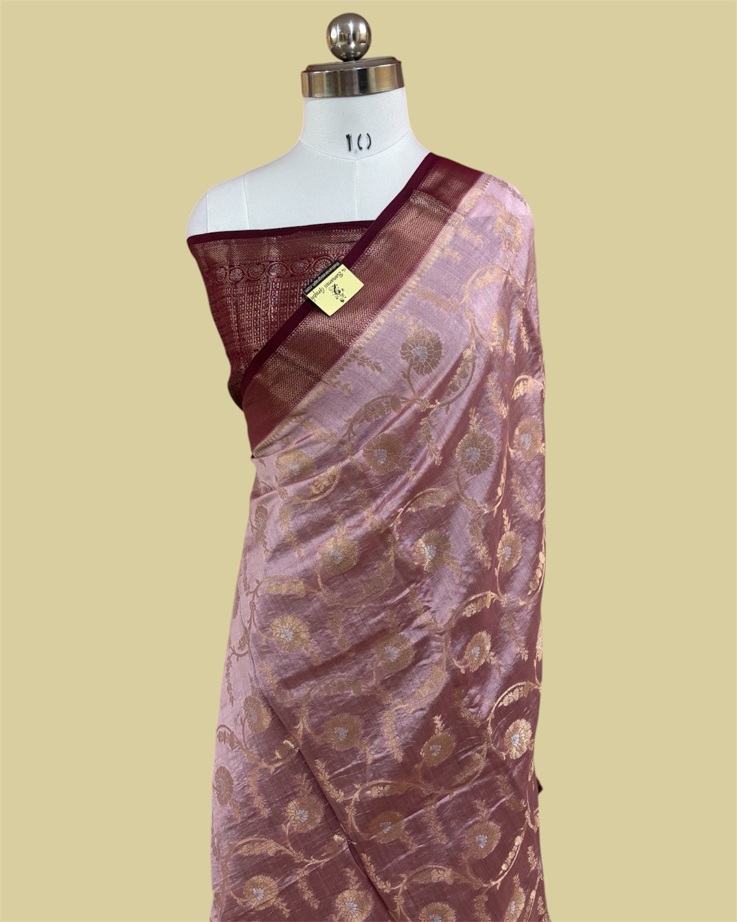 Peach Pure Chiniya Silk - All Over Jaal Work Banarasi Saree