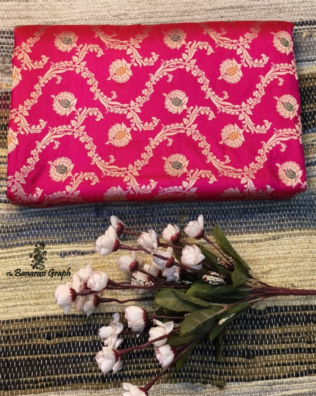 Pink Pure Katan Handloom Silk - All Over Jaal Work with Meenakari Banarasi Saree