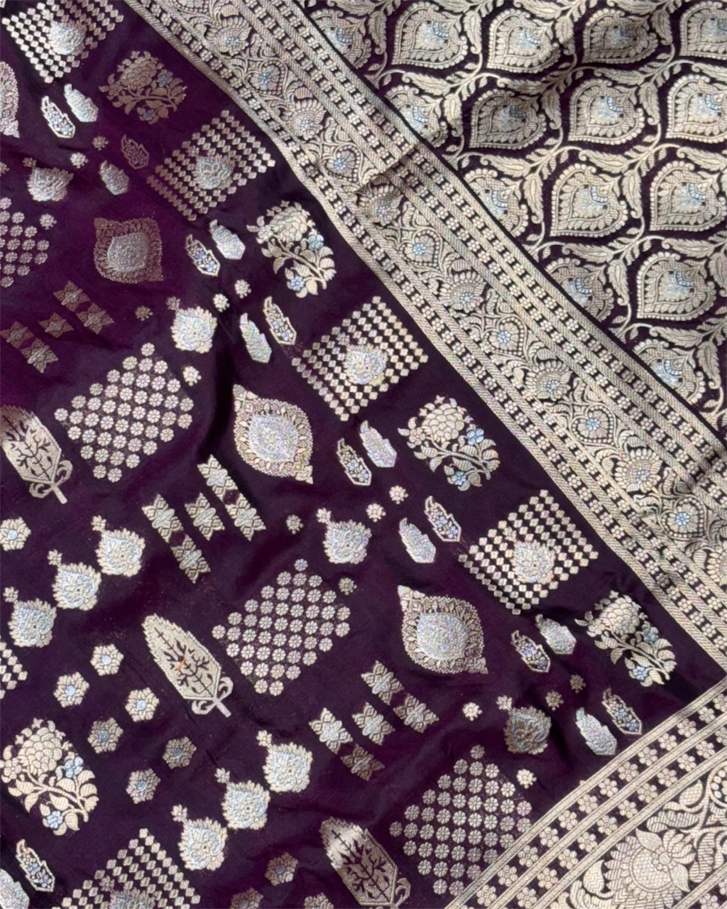 Pure Katan Handloom Silk - Jaal Work Sona Rupa Banarasi Saree