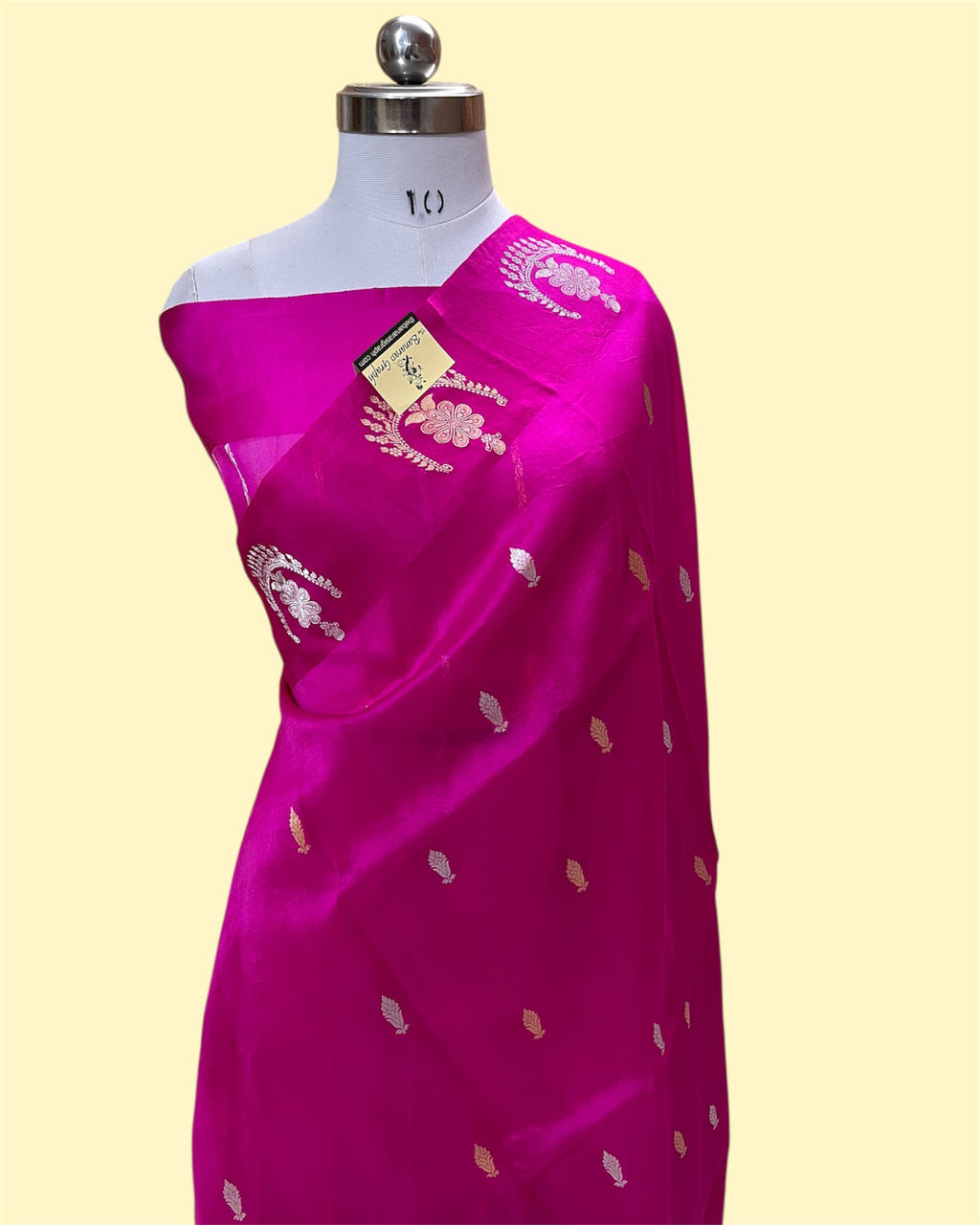Pure Kora Handloom Silk - Kadhua Motifs Sona Rupa Banarasi Saree