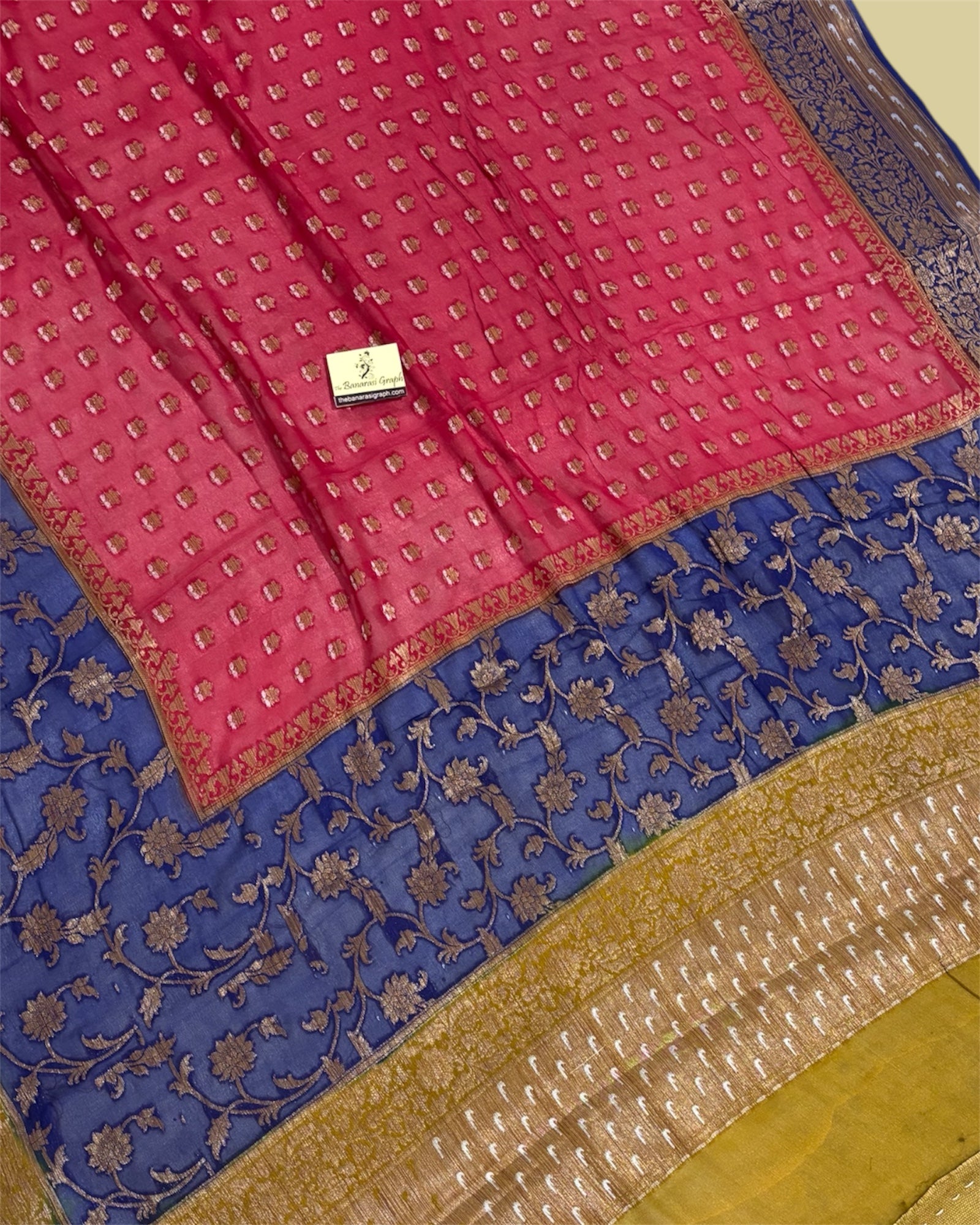 Pure Khaddi Chiffon Reshmi Zari - Banarasi Saree