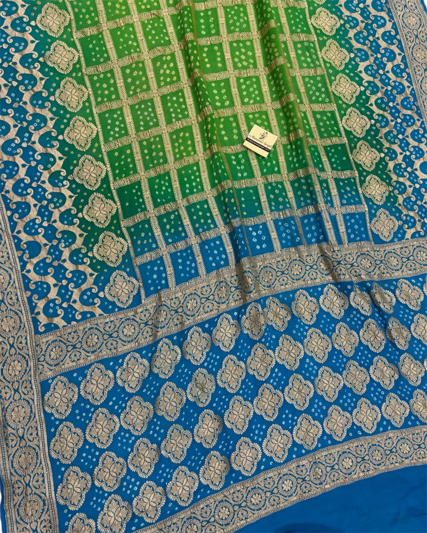 Pure Georgette Handloom Bandhani - Banarasi Saree