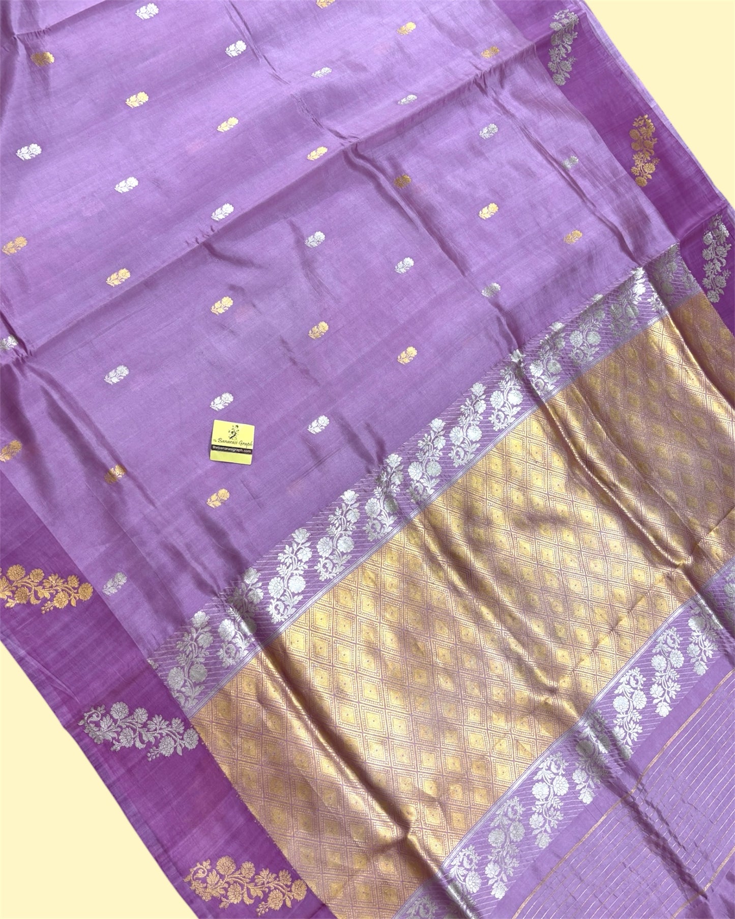 Pure Raw Mango Handloom Silk - Sona Rupa Kadhua Motifs Banarasi Saree