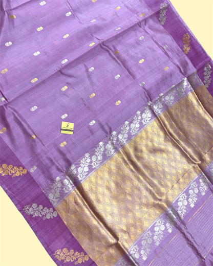 Pure Raw Mango Handloom Silk - Sona Rupa Kadhua Motifs Banarasi Saree