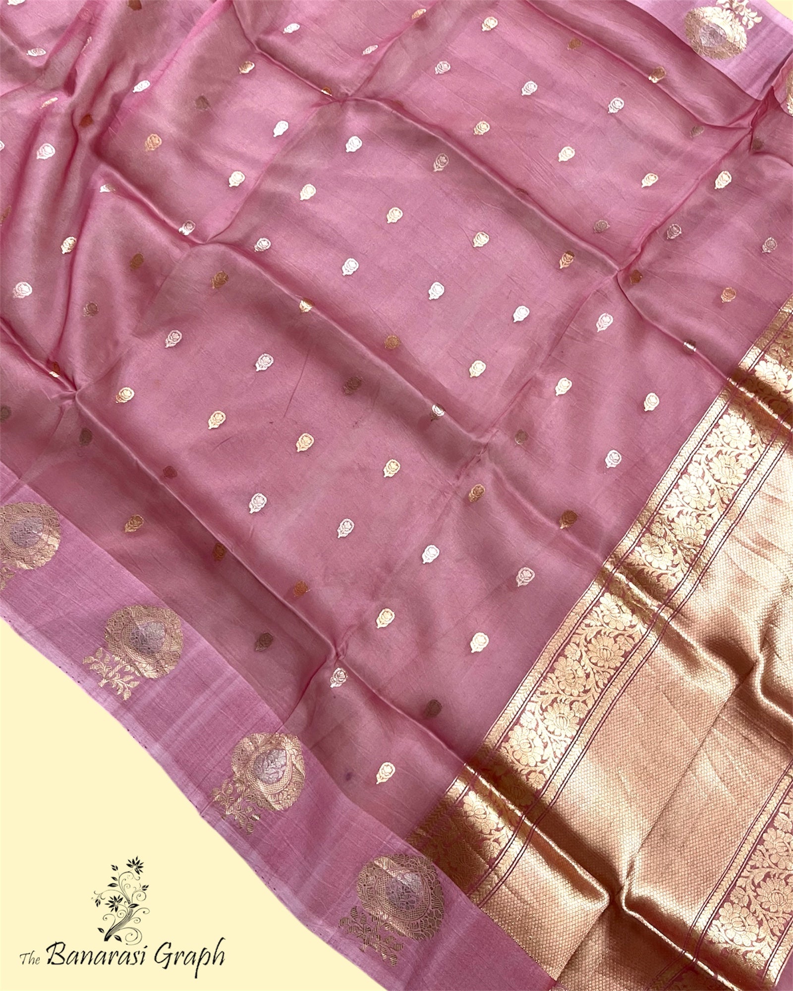 Pure Kora Handloom Silk - Kadhua Motifs Banarasi Saree