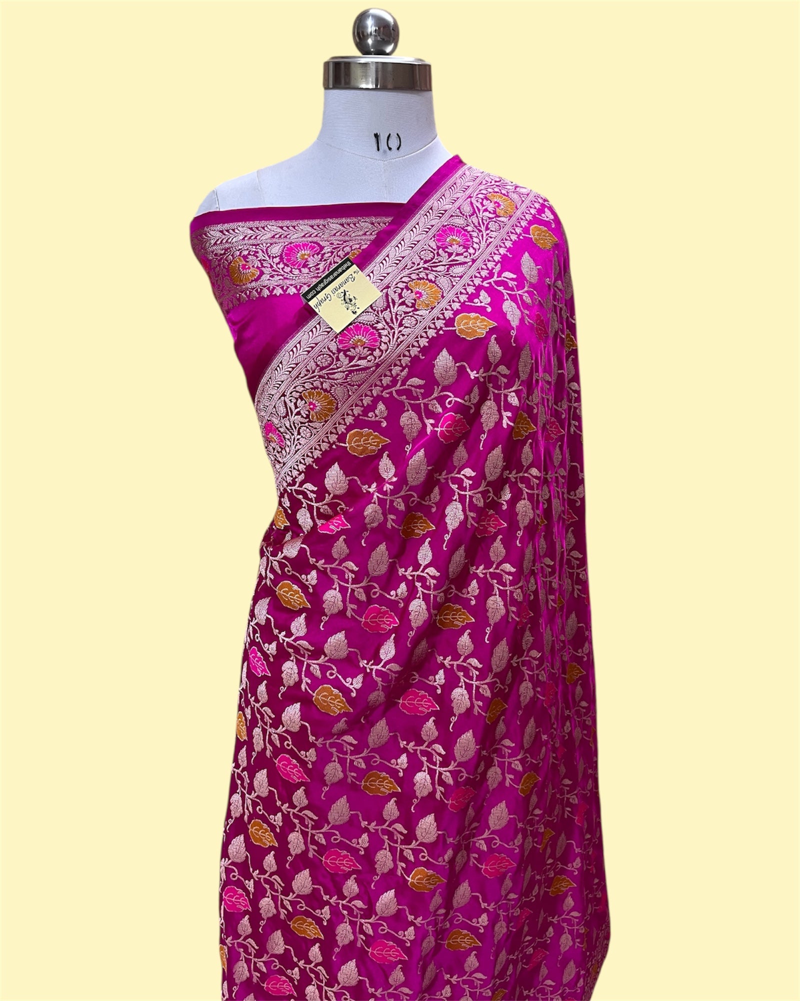 Premium Mashru Silk - All Over Jaal Work with Meenakari Banarasi Saree