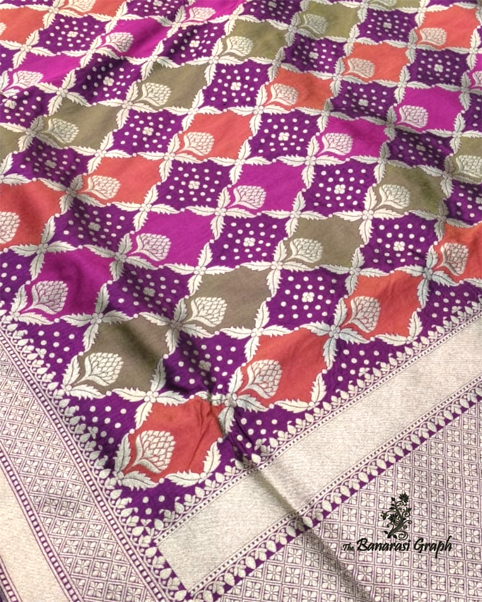 Rangkart Pure Katan Handloom Silk - Jaal Work Banarasi Saree