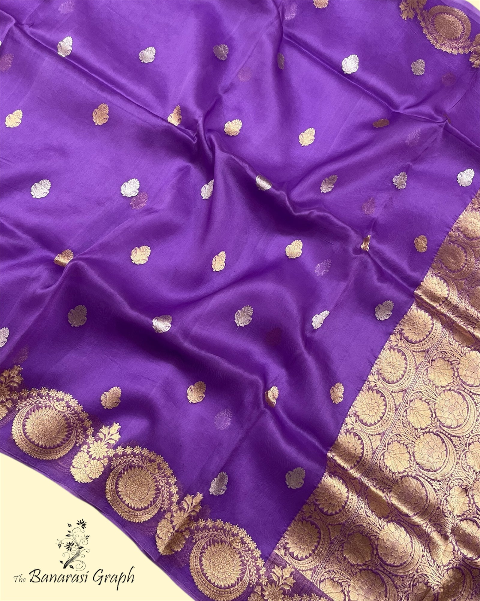 Pure Kora Handloom Silk - Kadhua Motifs Sona Rupa Banarasi Saree
