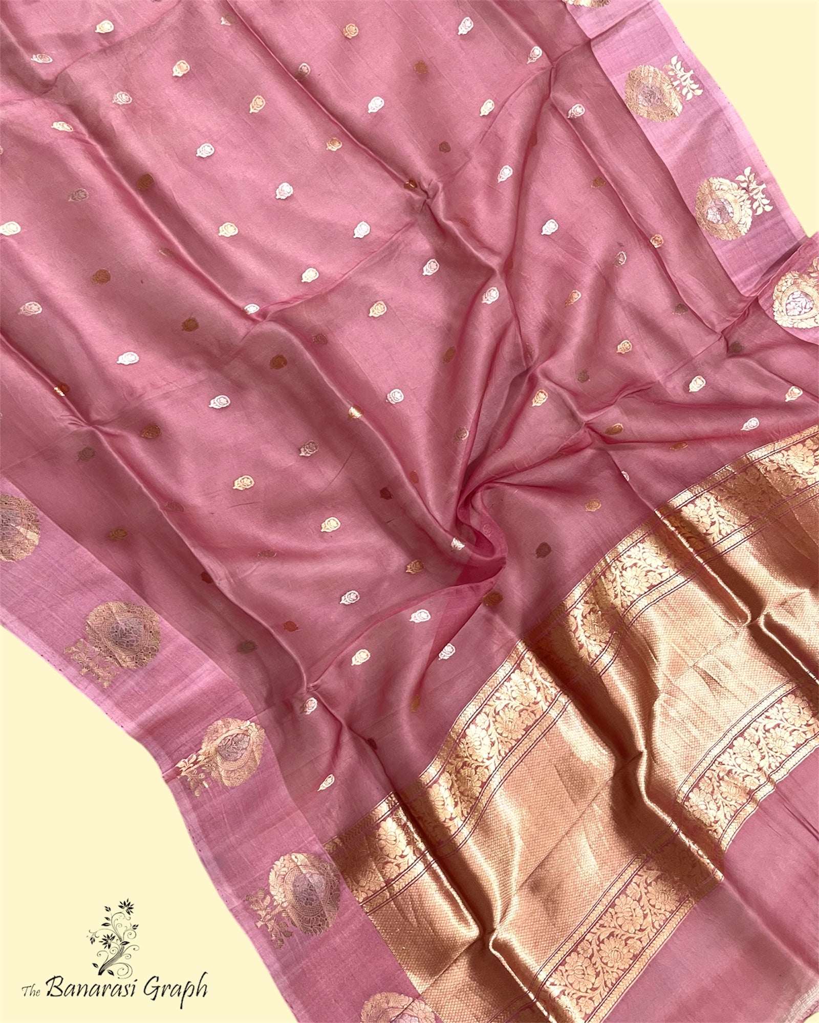 Pure Kora Handloom Silk - Kadhua Motifs Banarasi Saree