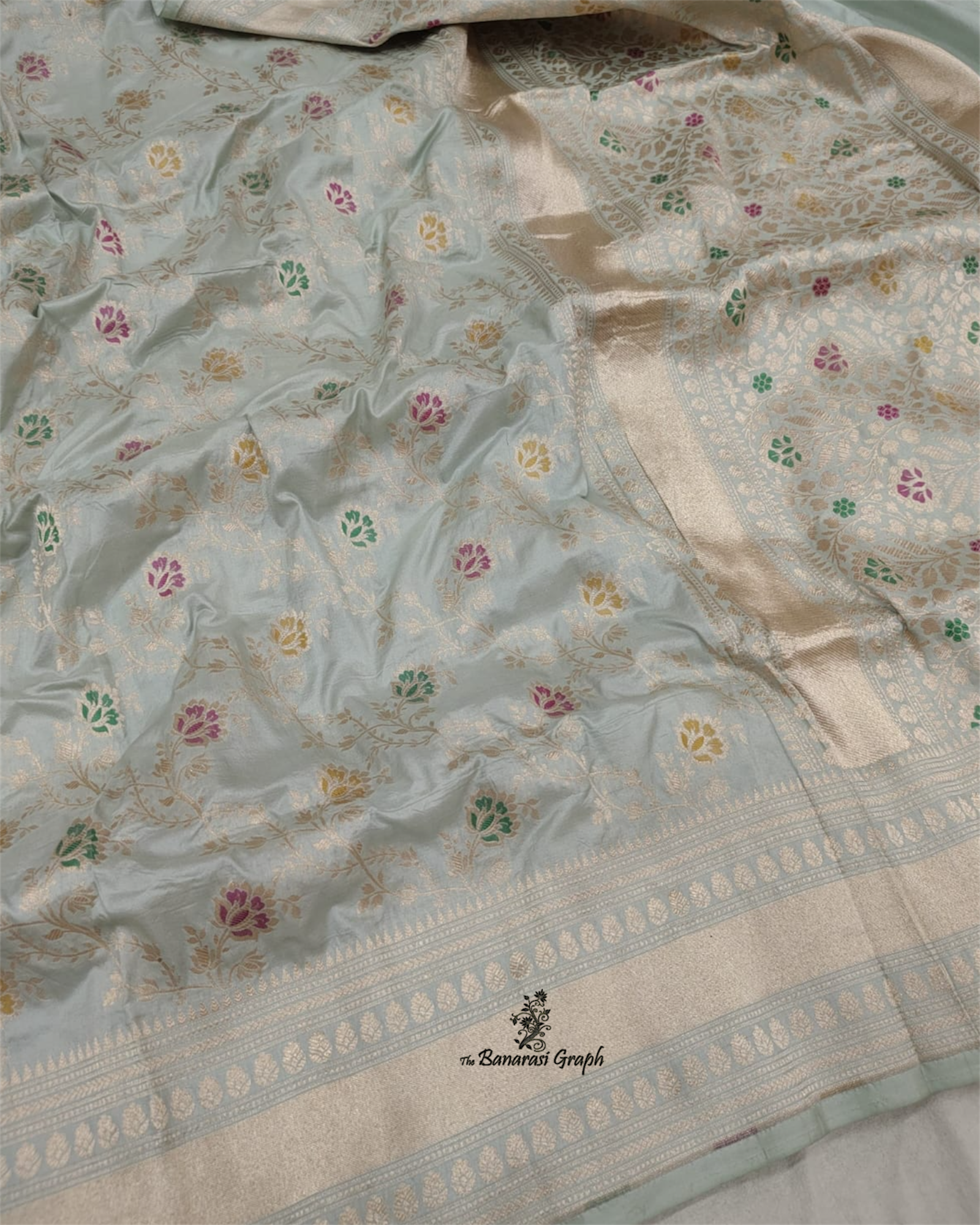 Pure Katan Handloom Silk - All Over Jaal Work with Meenakari Banarasi Saree