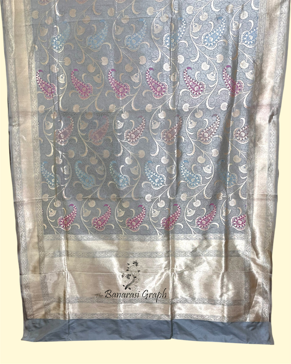 Pure Katan Handloom Silk - All over Jaal Work with Meenakari Banarasi Saree