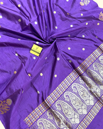 Pure Raw Mango Handloom Silk - Kadhua Motifs Sona Rupa Banarasi Saree