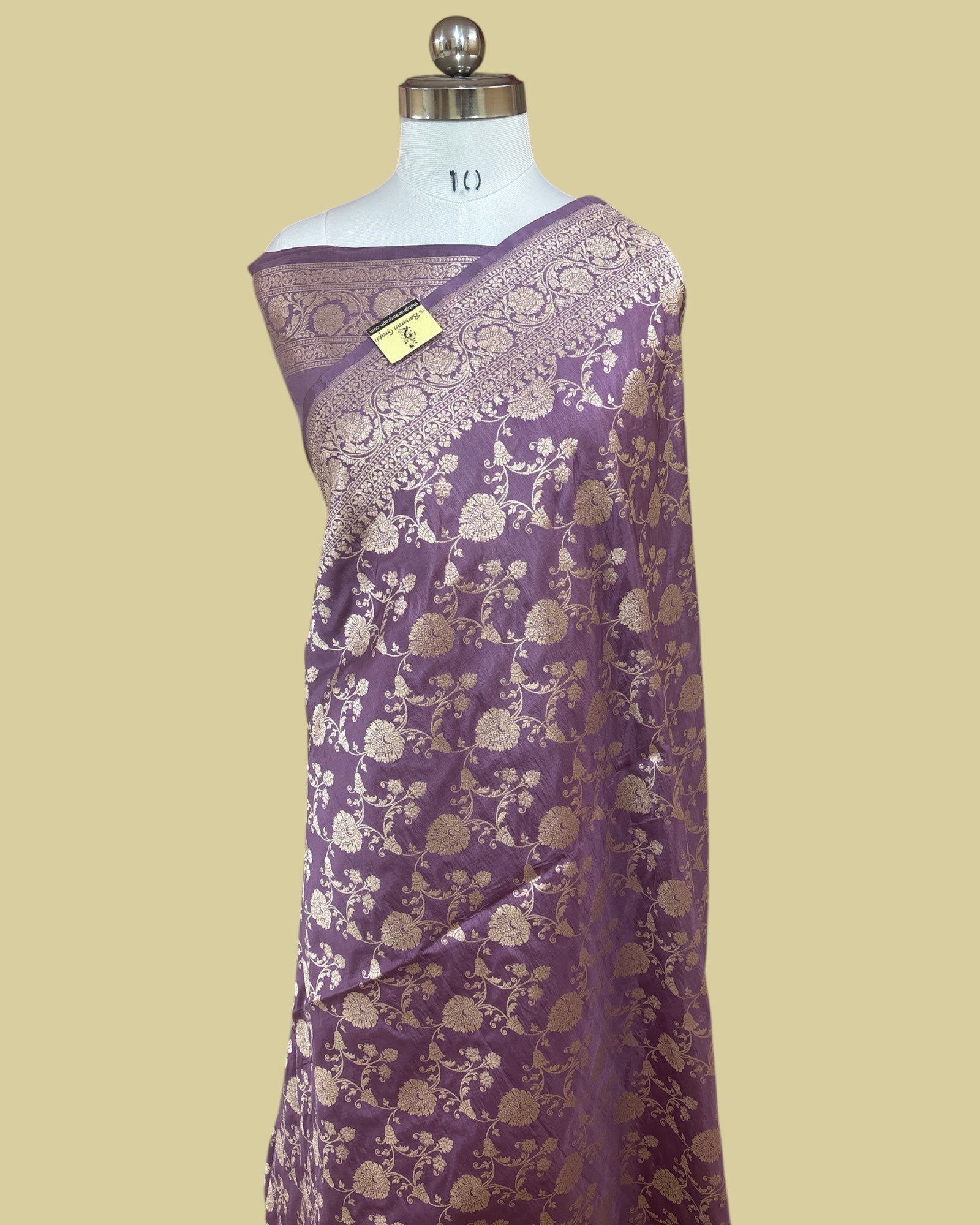 Purple Pure Katan Handloom Silk - All Over Jaal Work Banarasi Saree