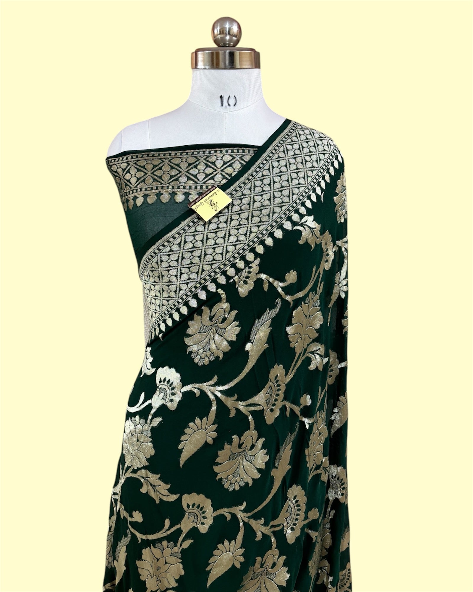 Khaddi Georgette Water Zari - All Over Jaal Work Pure Banarasi Saree