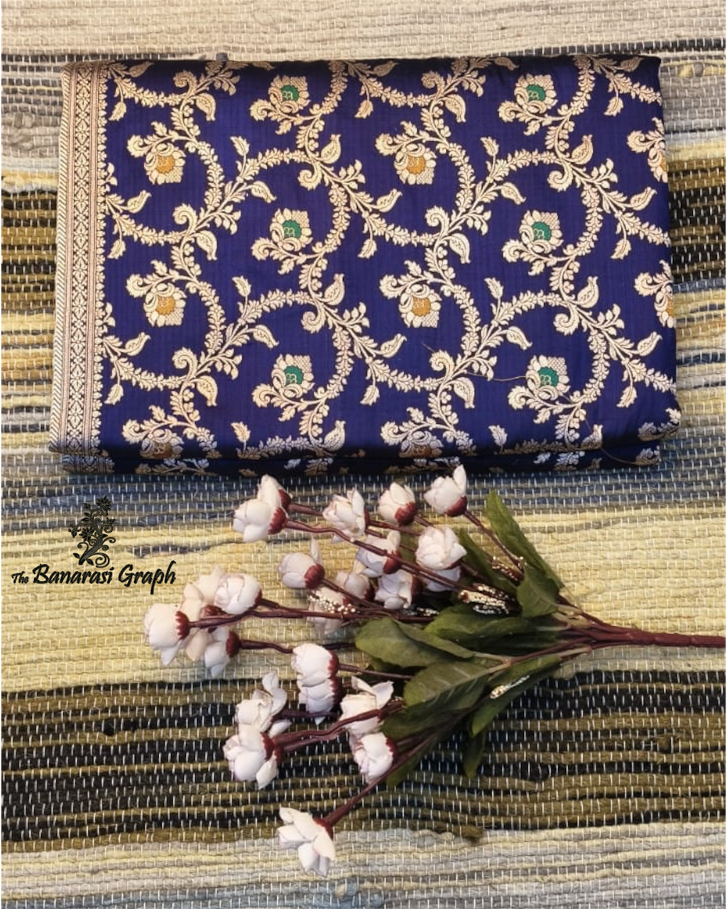 Blue Pure Katan Handloom Silk - All Over Jaal Work with Meenakari Banarasi Saree