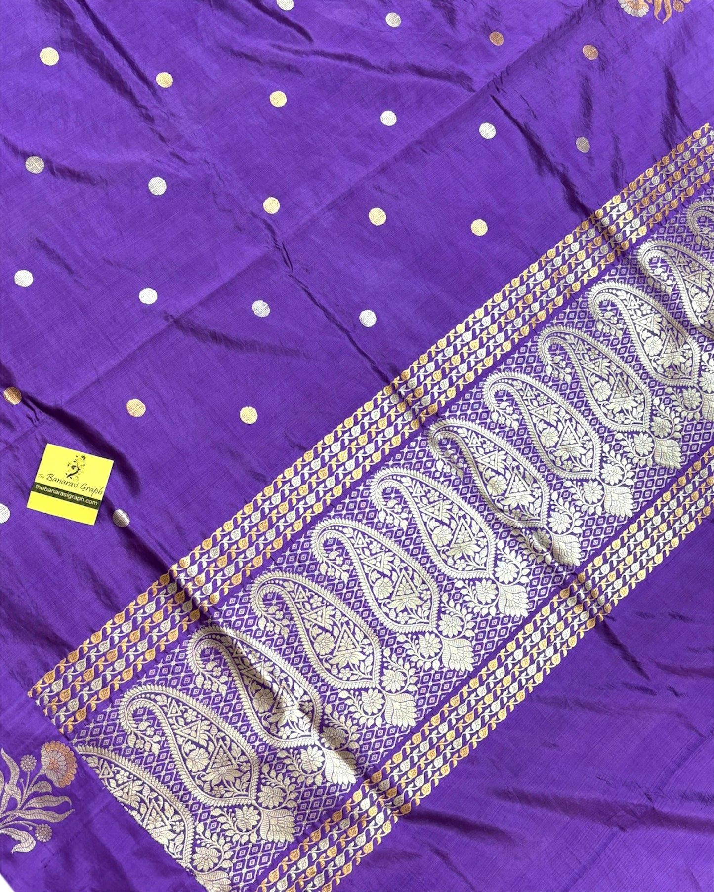 Pure Raw Mango Handloom Silk - Kadhua Motifs Sona Rupa Banarasi Saree