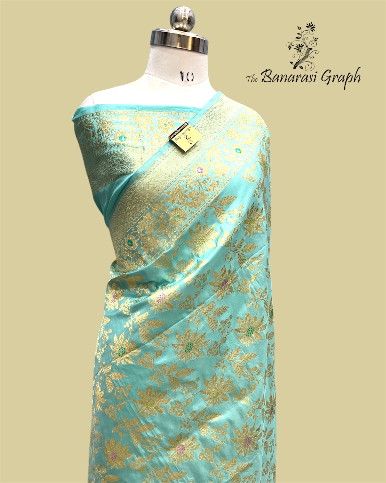 Sky Blue Pure Katan Handloom Silk Kadhua Jaal Work With Meenakari - Banarasi Saree