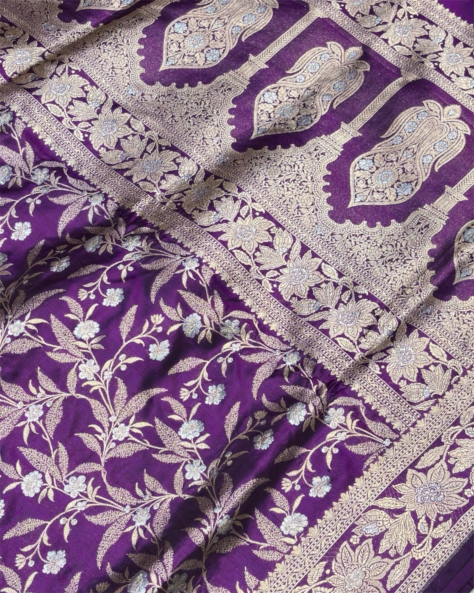 Pure Katan Handloom Silk - All Over Jaal Work Sona Rupa Banarasi Saree