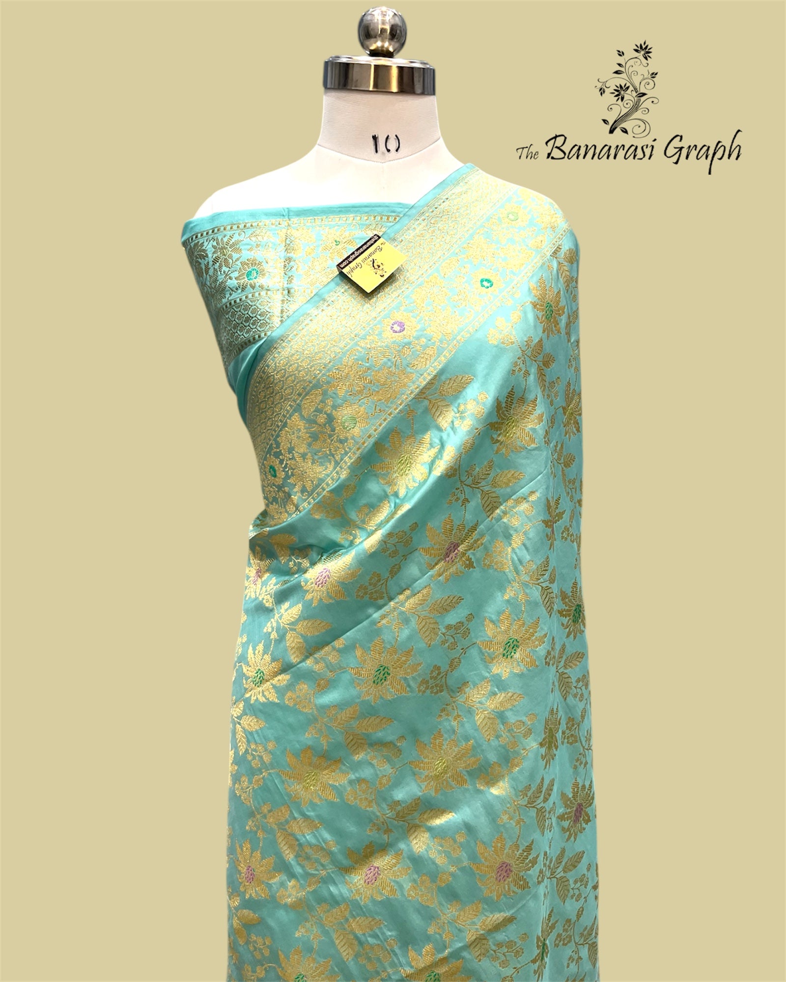 Sky Blue Pure Katan Handloom Silk Kadhua Jaal Work With Meenakari - Banarasi Saree