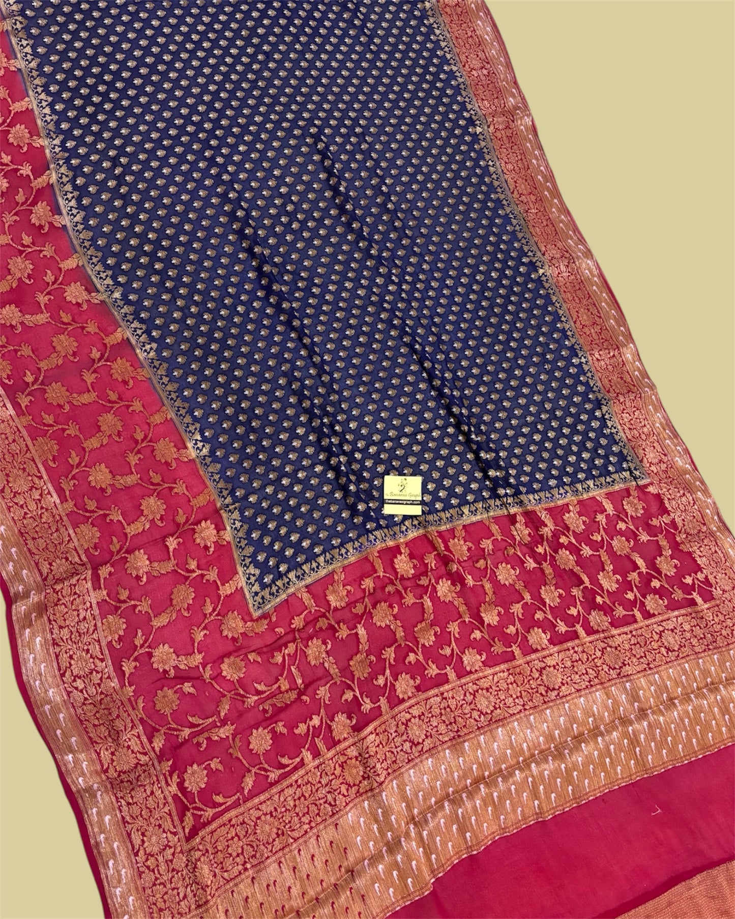 Pure Khaddi Chiffon Reshmi Zari - Banarasi Saree