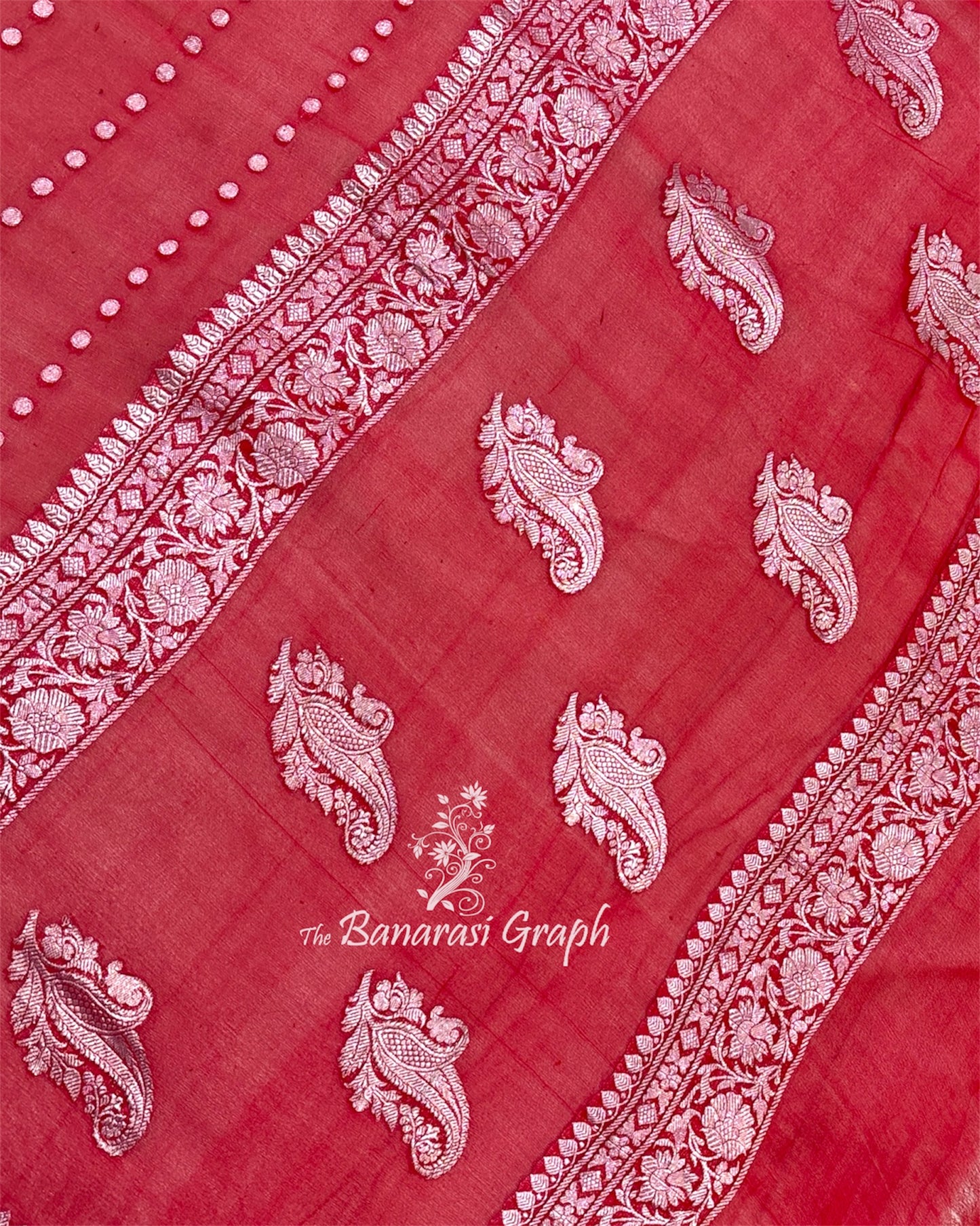 Pure Khaddi Georgette Silver Zari - Banarasi saree