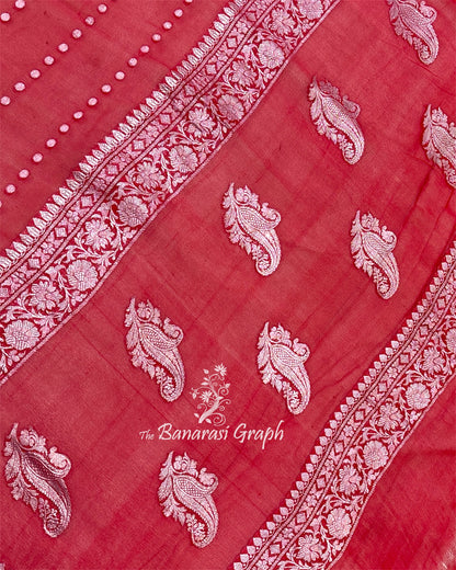 Pure Khaddi Georgette Silver Zari - Banarasi saree