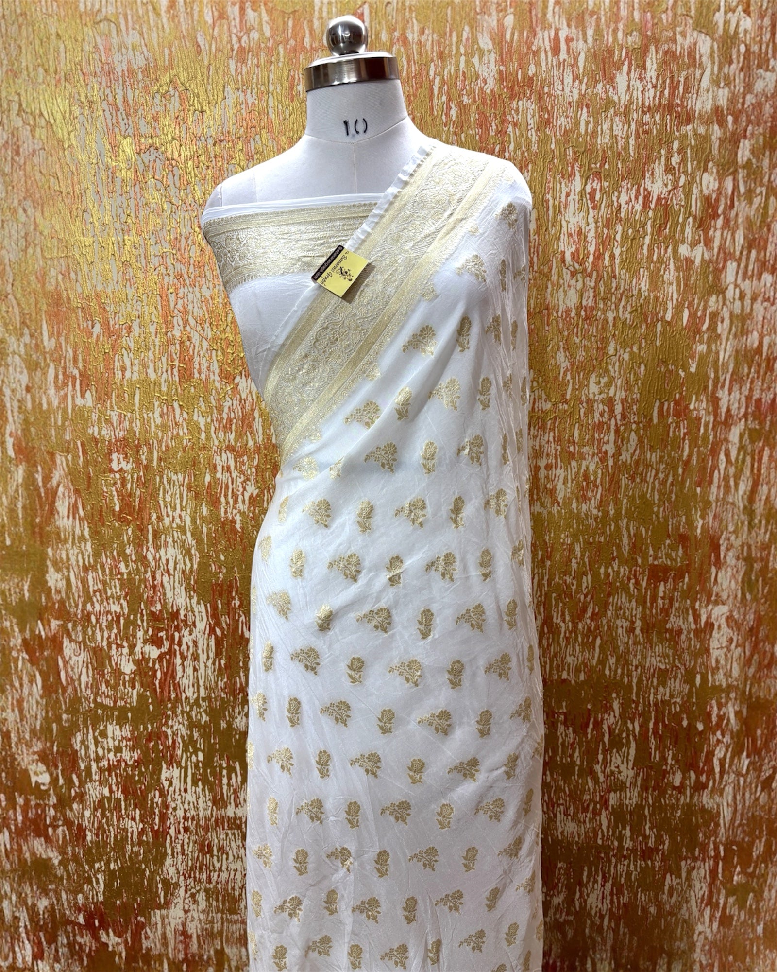 Pure Khaddi Chiffon Georgette - Neem Zari Banarasi Saree