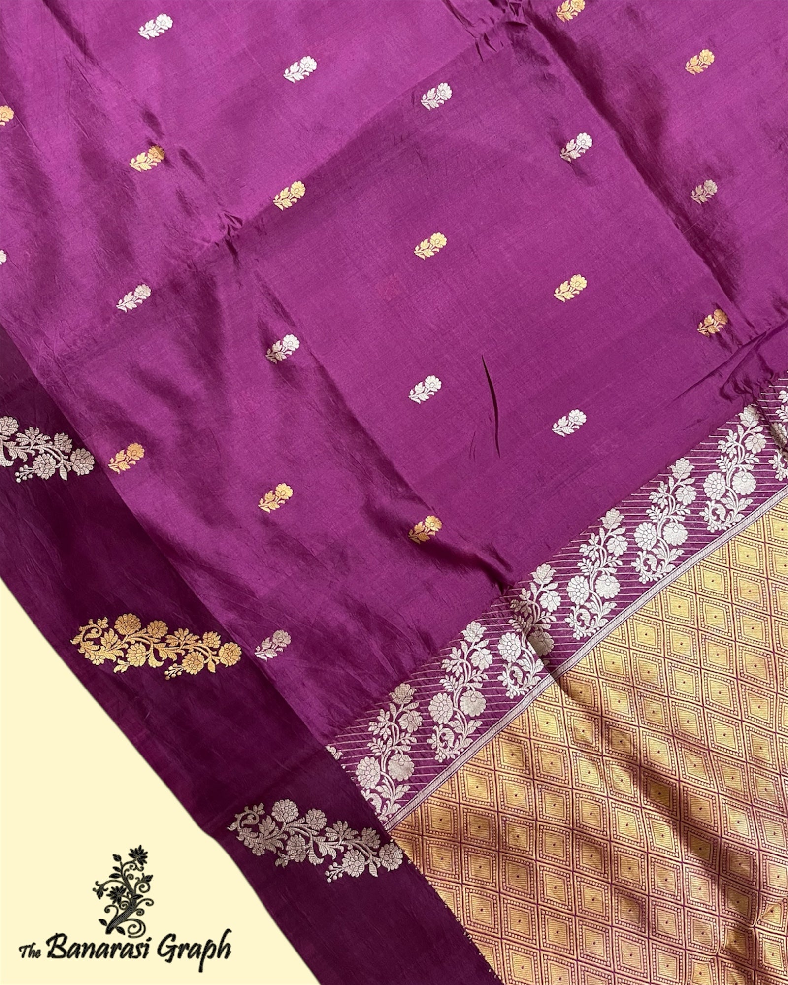 Pure Raw Mango Handloom Silk - Kadhua Motifs Banarasi Saree