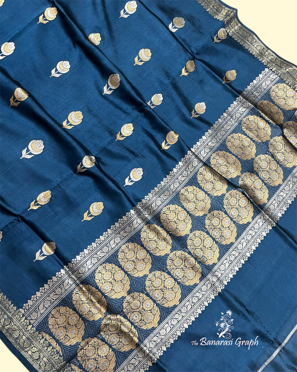 Pure Raw Mango Handloom Silk - Kadhua Motifs Sona Rupa Banarasi Saree