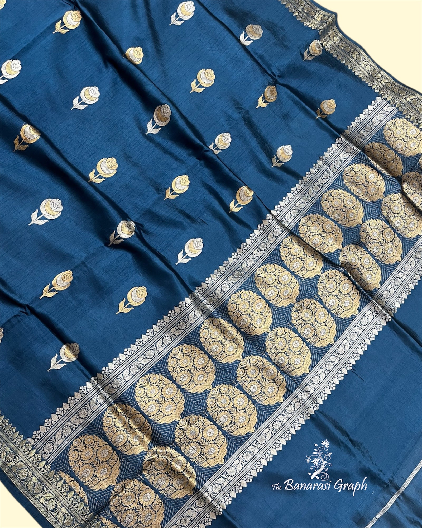 Pure Raw Mango Handloom Silk - Kadhua Motifs Sona Rupa Banarasi Saree