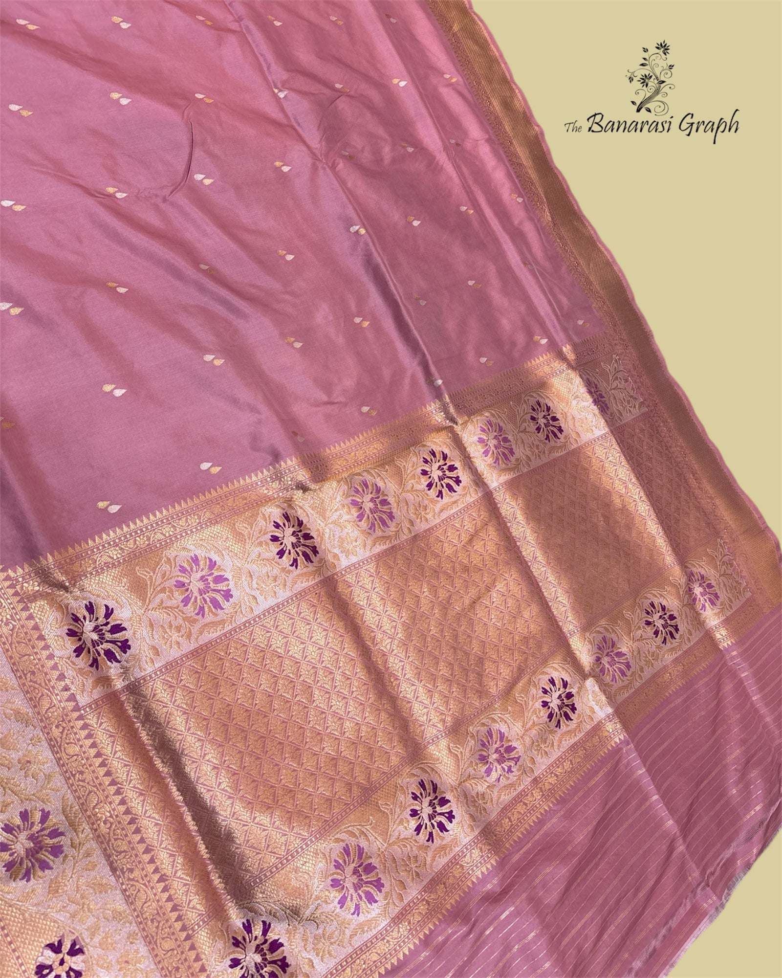 Pink Pure Katan Handloom Silk Kadhua Motifs with Meenakari - Banarasi Saree