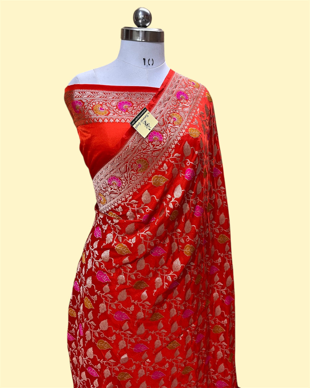 Premium Mashru Silk - All Over Jaal Work with Meenakari Banarasi Saree